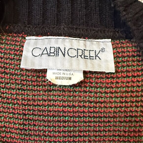 VTG Cabin Creek 90s Christmas Sweater Size Med Grannycore Cabincore - Picture 8 of 8